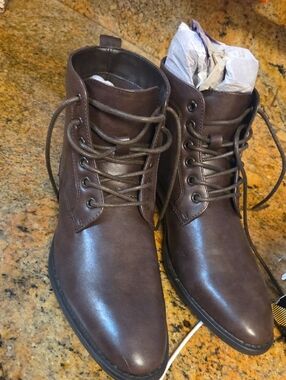 ASOS Dark Brown Leather Chukka Lace-Up Boots